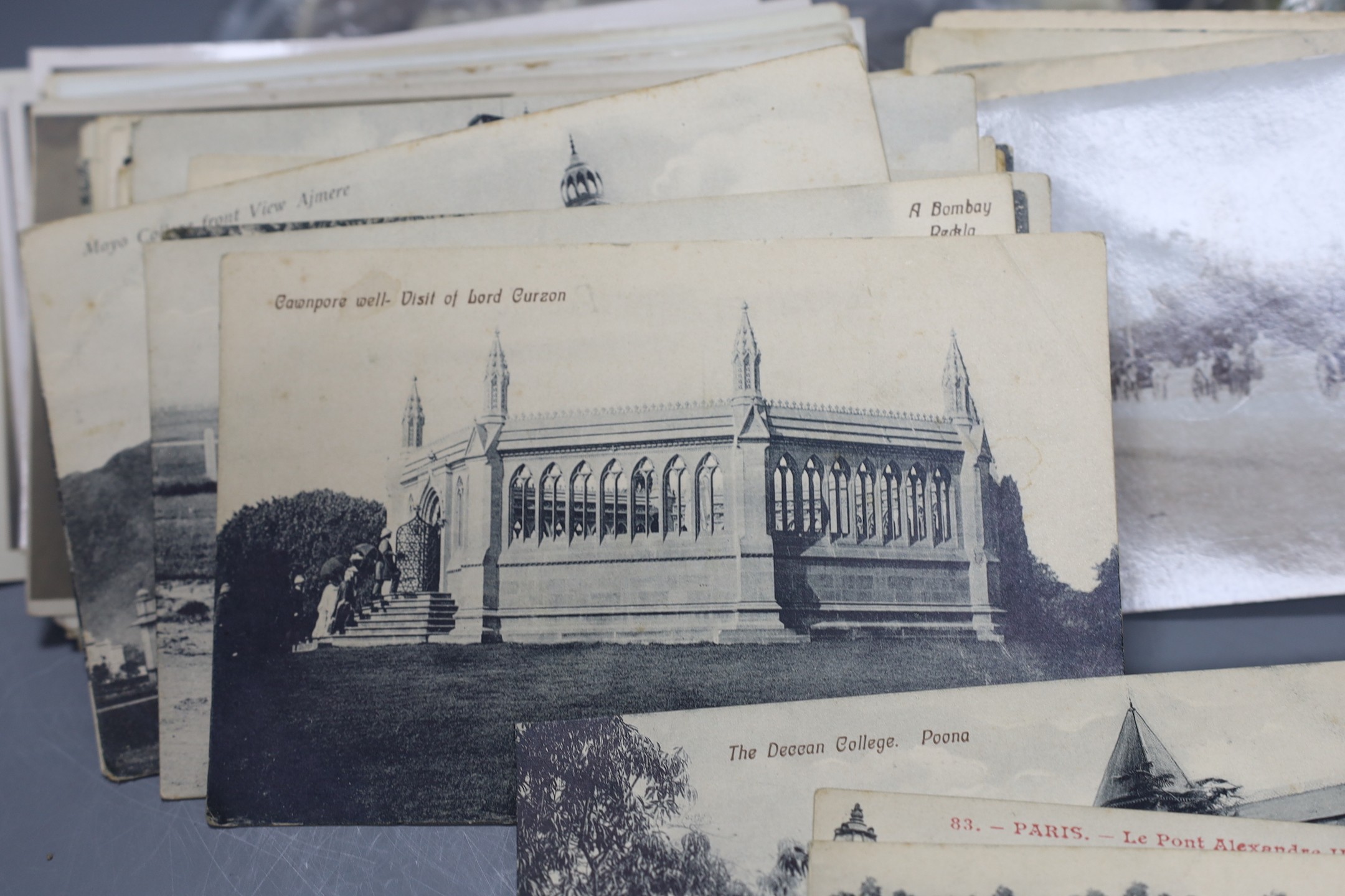 Carte du Viste and Edwardian and later postcards including India, British army etc.
